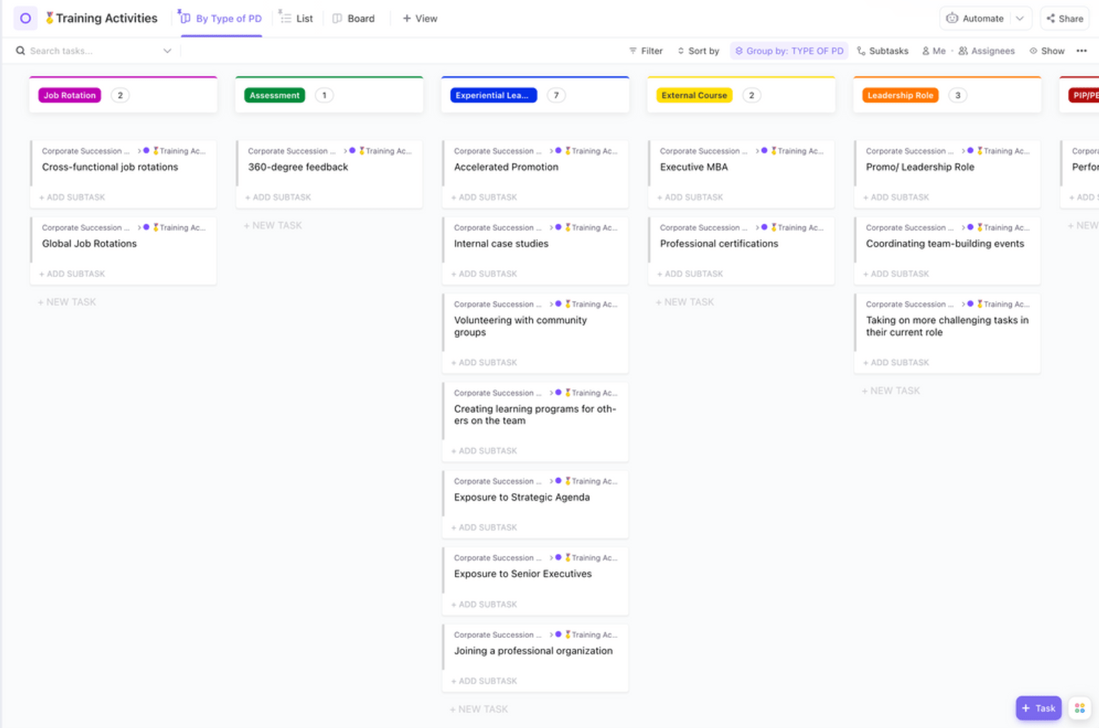 Template Perencanaan Suksesi Perusahaan ini akan membantu Anda mengidentifikasi orang-orang yang memiliki kemampuan dan potensi untuk mengisi tanggung jawab yang akan datang serta kebutuhan staf di masa depan.  