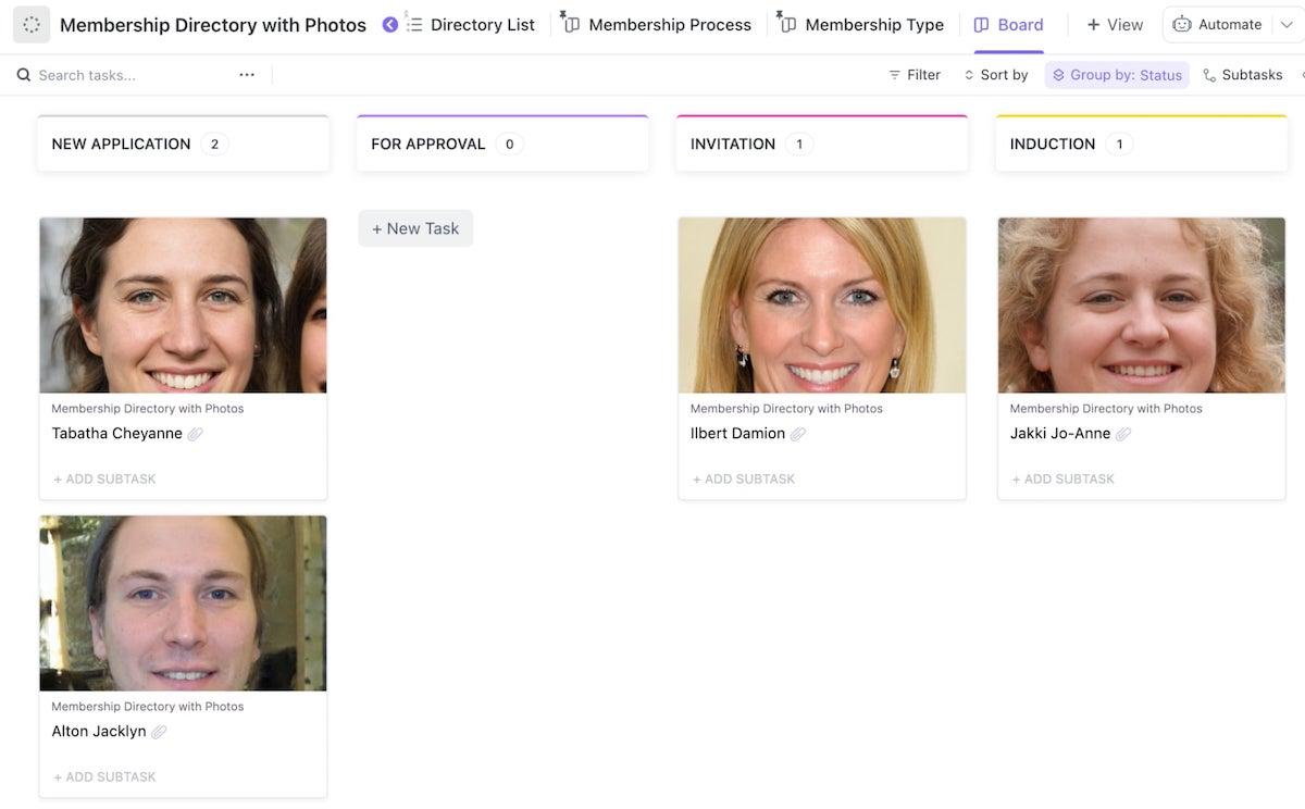 ClickUp Membership Directory with Photos Template