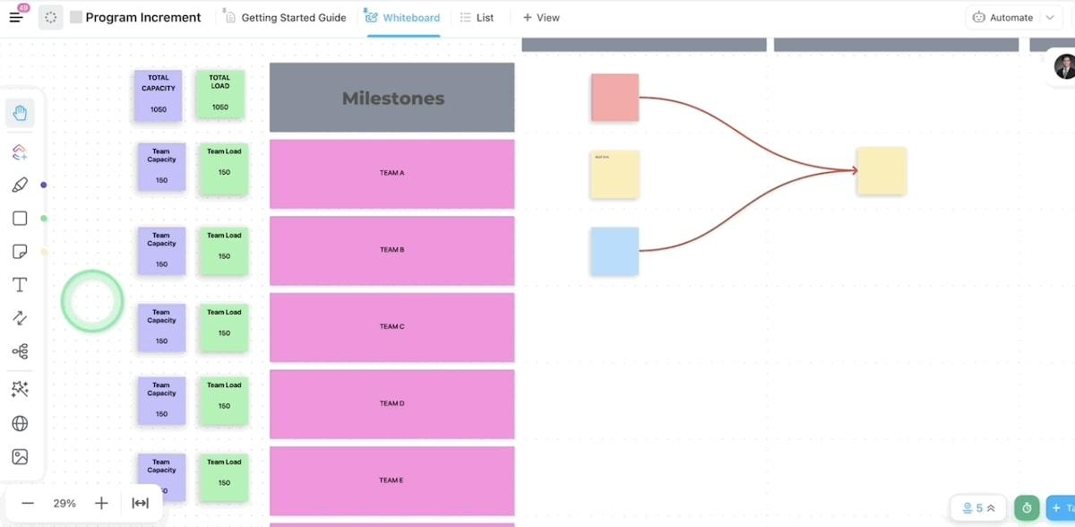 ClickUp-Programm-Inkrement-Board-Vorlage