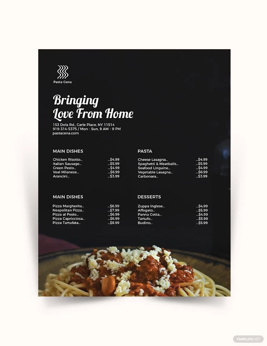 Google Docs Food Price List Template