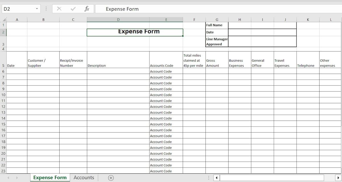 Excel Business Expense Template by Business Accounting Basics