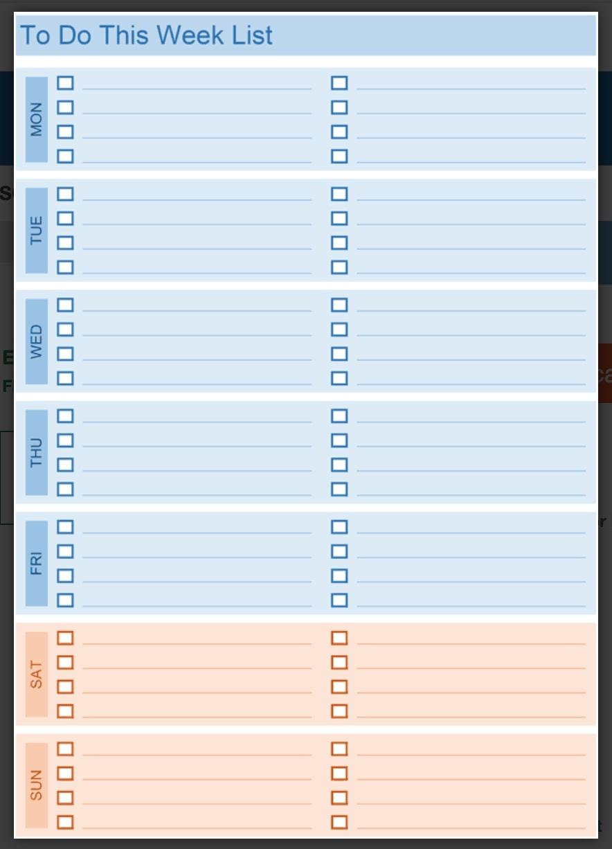 Szablon codziennej listy rzeczy do zrobienia w programie Excel od Spreadsheet123