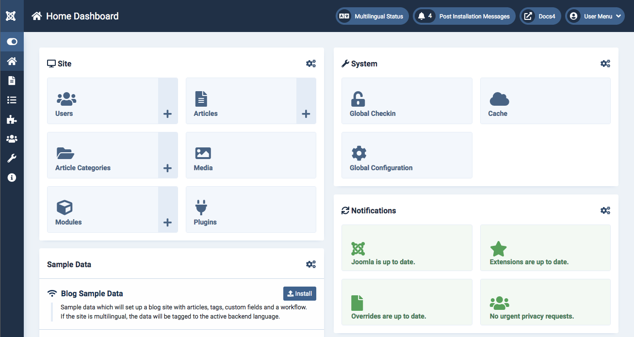 Sistema de gerenciamento de conteúdo Joomla