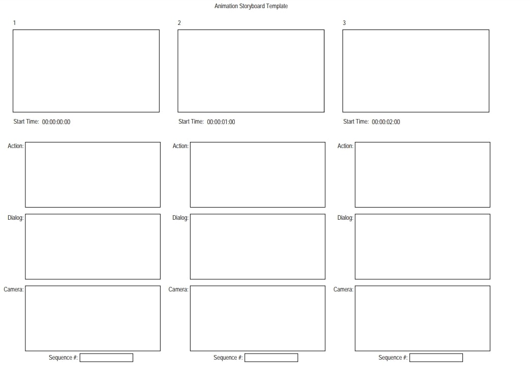 storyboard template vertical