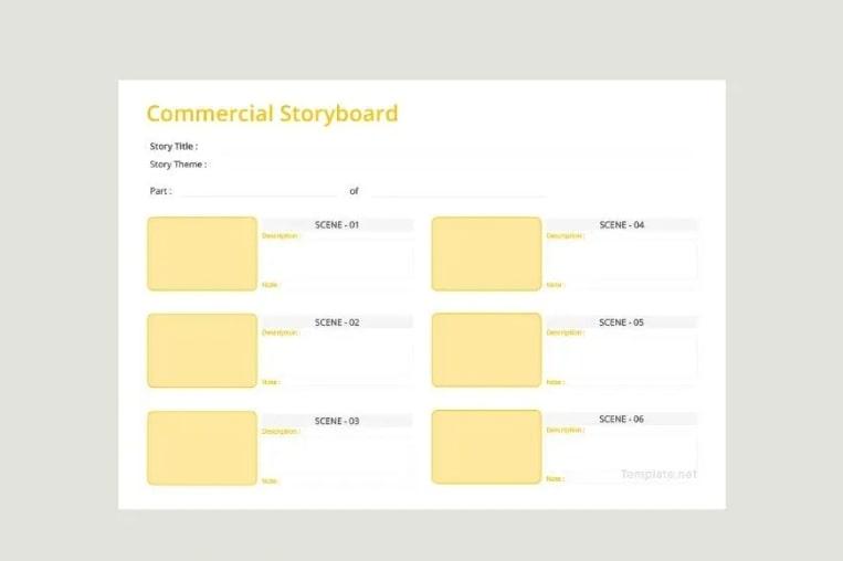 Microsoft Word Kommerzielles Storyboard Vorlage von Template.Net