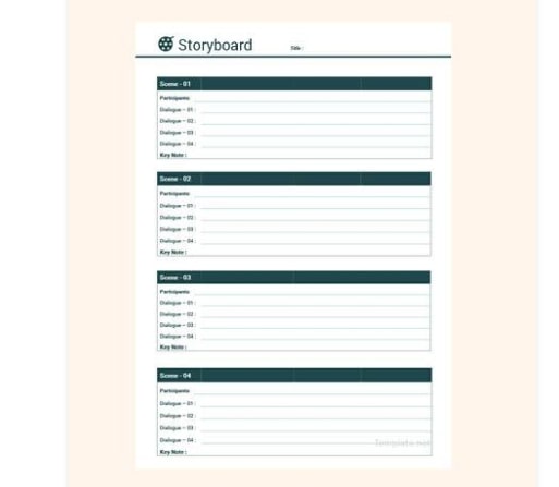 Microsoft Word Simple Storyboard Template by SampleTemplates