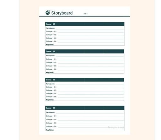 Microsoft Word Plantilla Simple Storyboard por SampleTemplates