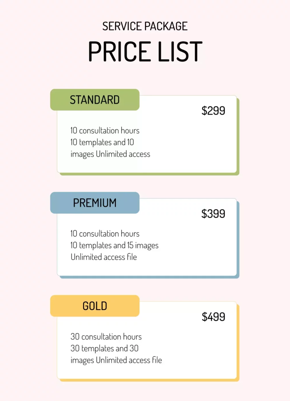 Service Price List Template