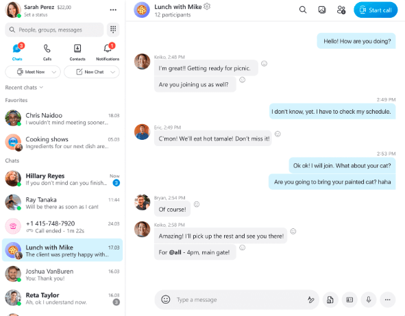 Skype for Business Example