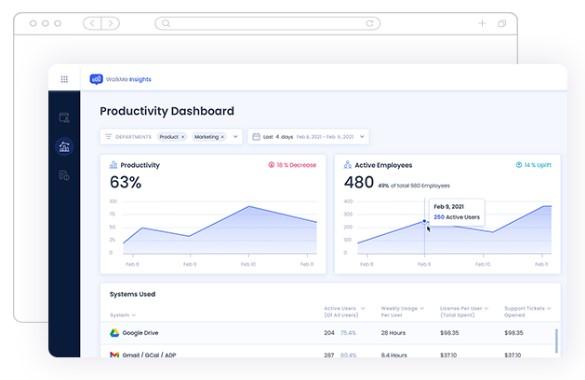 Pendo alternatives: WalkMe's Productivity Dashboard