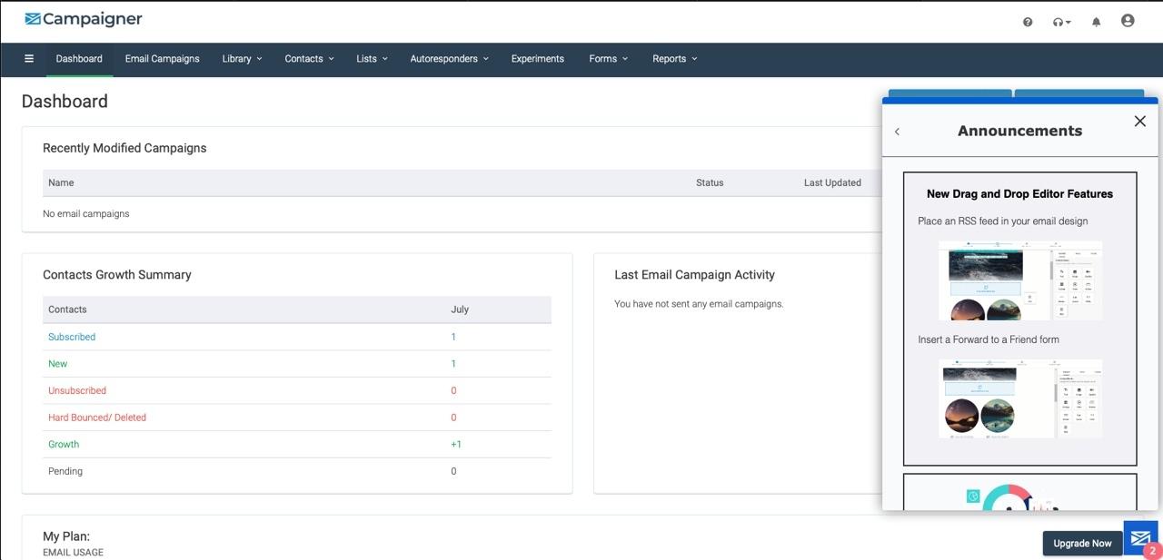 Campaigner dashboard