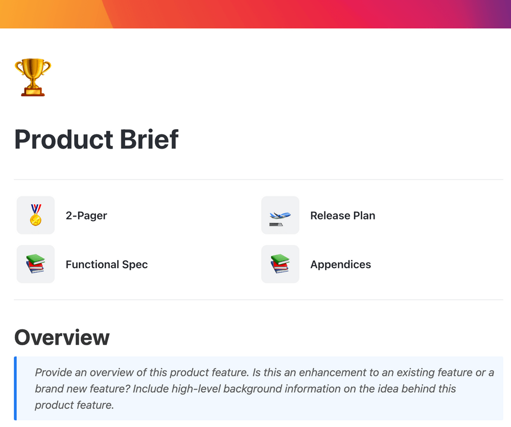 Product Brief Template by ClickUp