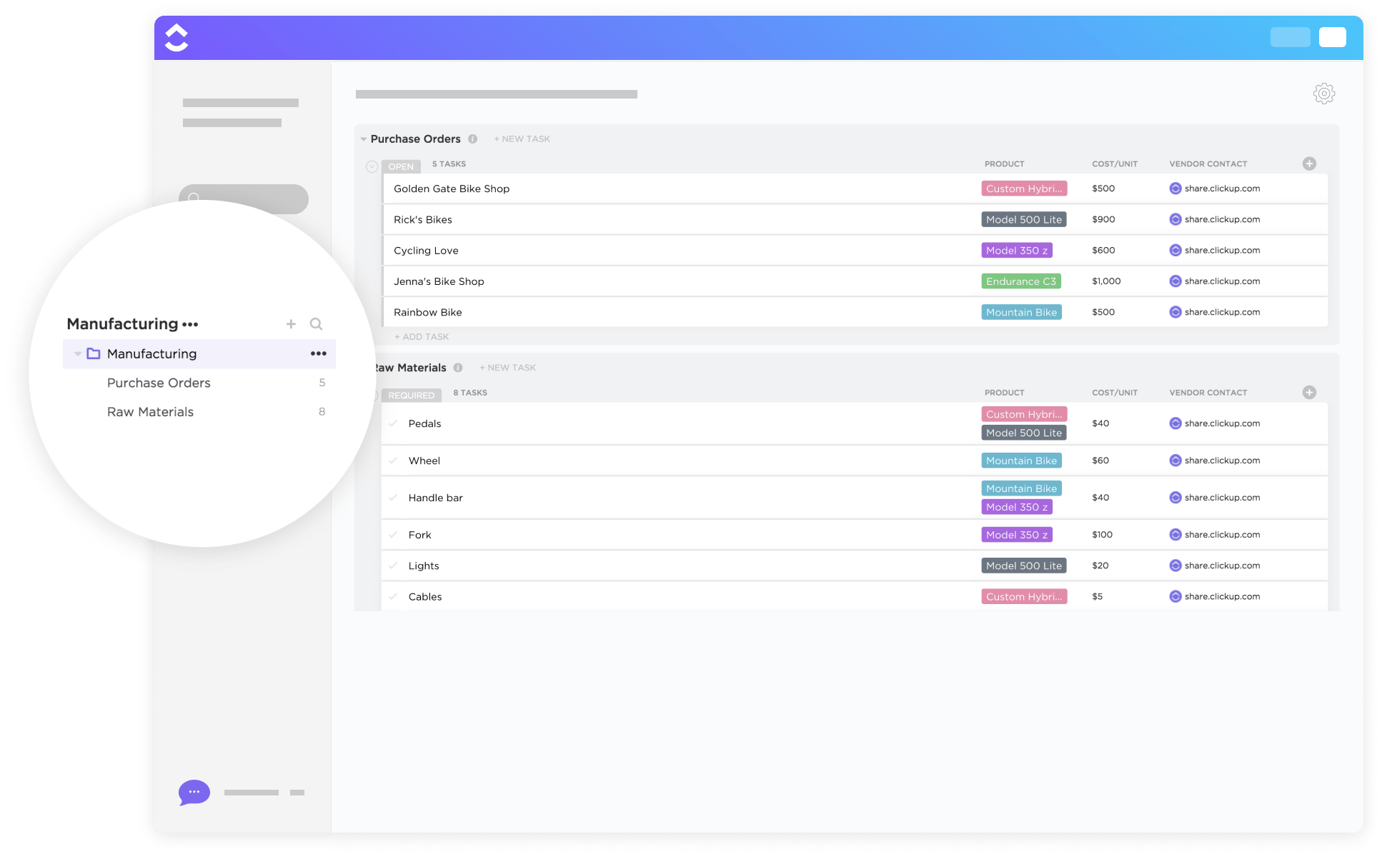 ClickUp Order Fulfillment Folder