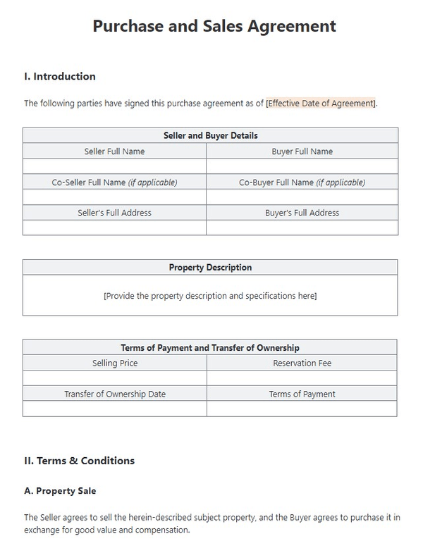 O modelo de contrato de compra e venda do ClickUp é uma ótima ferramenta para reunir todas as informações necessárias sobre o comprador, o vendedor e os ativos a serem comprados