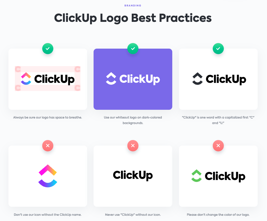 ClickUp Branding Logos Examples