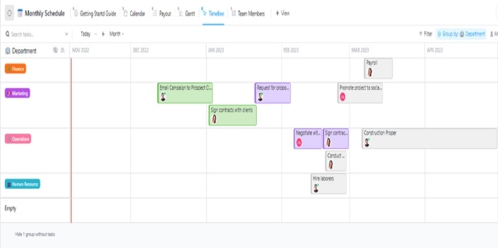 Plantilla de horario de trabajo mensual de ClickUp