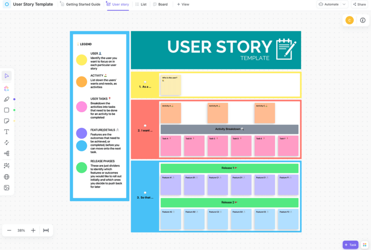 ClickUp User Story Vorlage