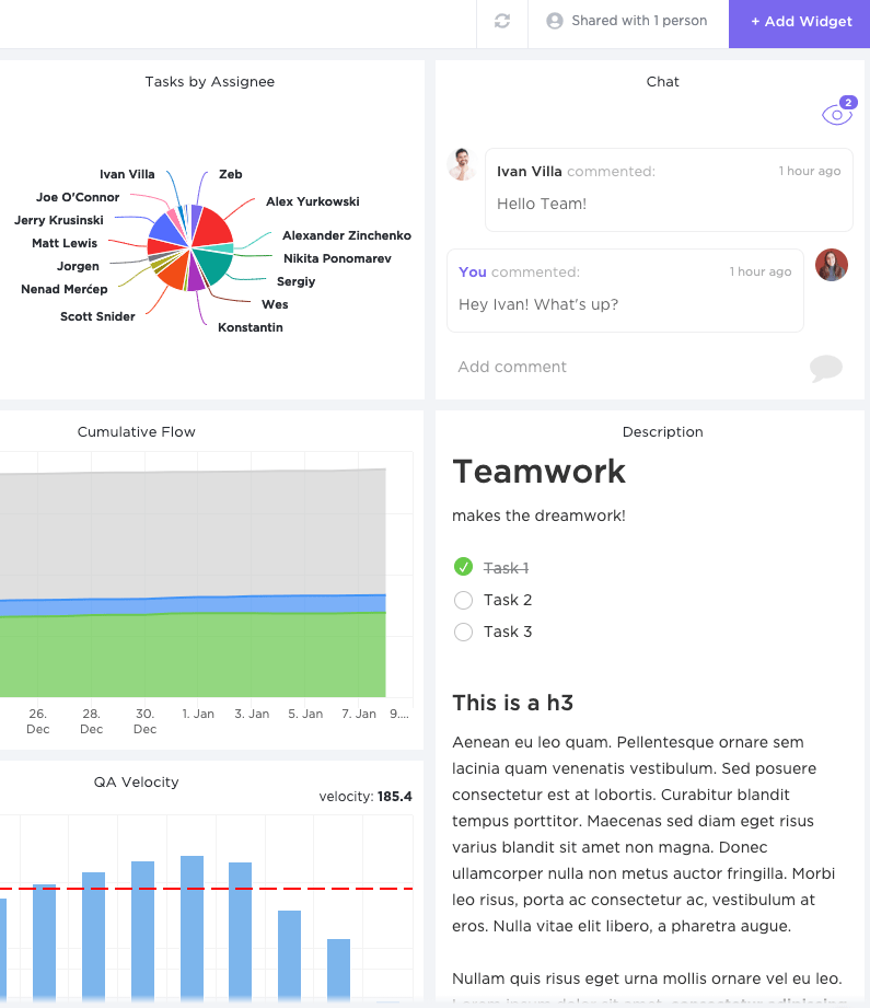 ClickUp Dashboards