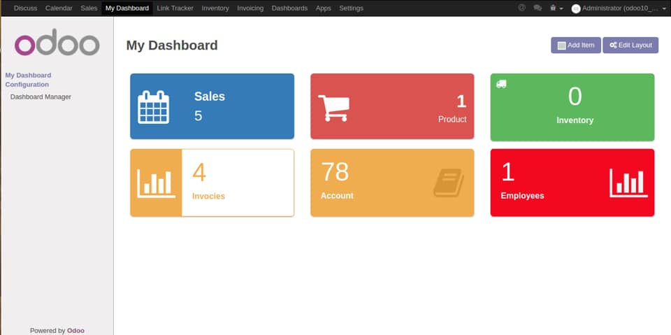 Dashboard di Odoo