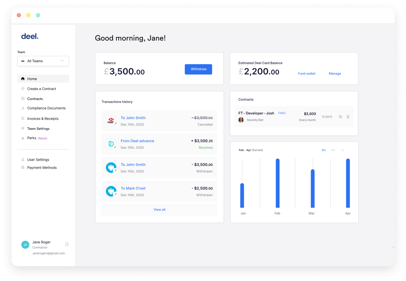 Plataforma Deel para software de RH