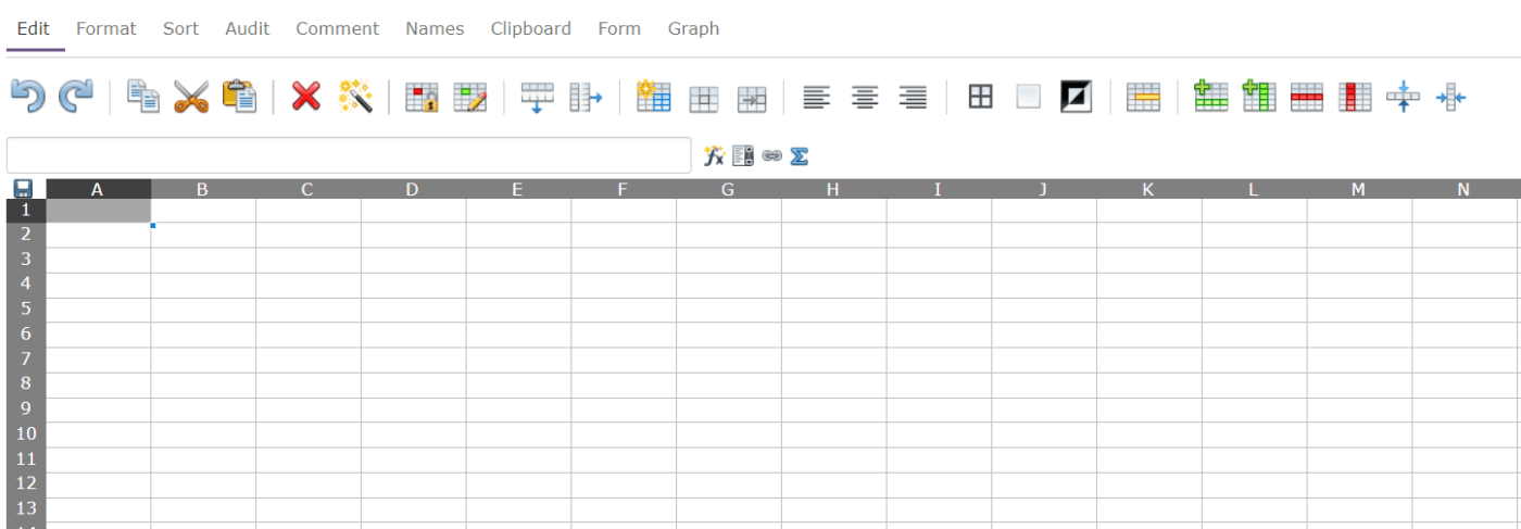 Zrzut ekranu interfejsu EtherCalc