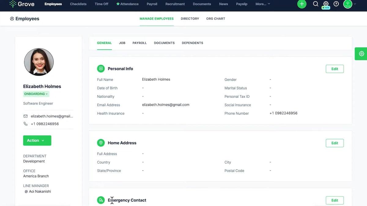 Onboarding software: GroveHR