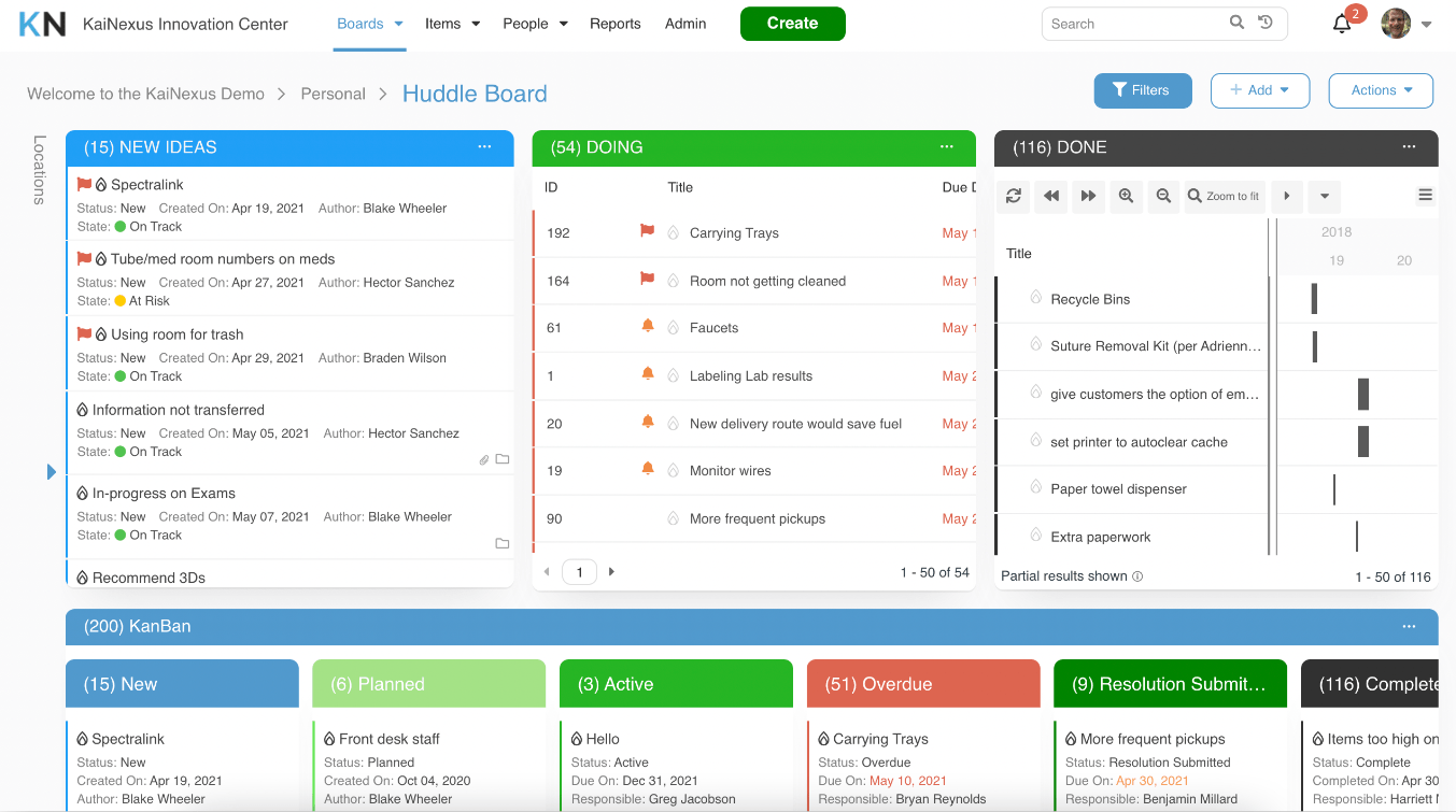 Tangkapan layar dari KaiNexus