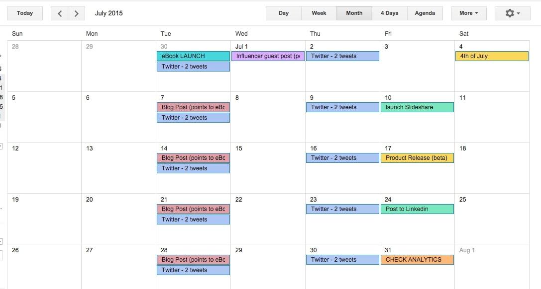 Software per il calendario del marketing: Kapost