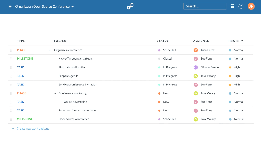 OpenProject Logiciel PRINCE2 pour la gestion de projet