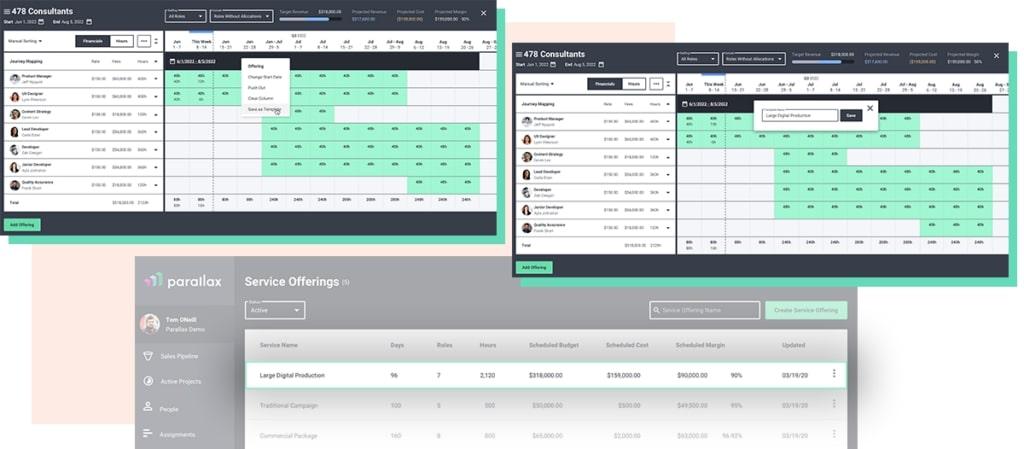 Resource scheduling software: Parallax