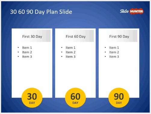 Plan PowerPoint 30-60-90-Días Plantilla PowerPoint por SlideHunter