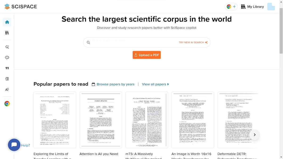 SciSpace (sebelumnya bernama Typeset.io)