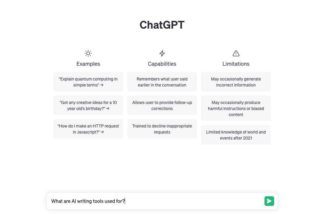 ChatGPT product example