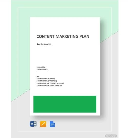 Szablon planu marketingu treści Word od Template.Net