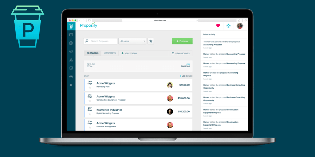 Dashboard di Proposify