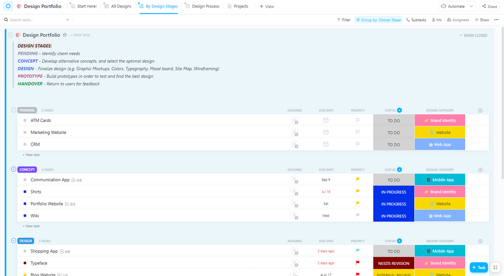 project portfolio template excel