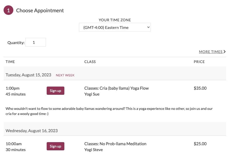 Acuity Scheduling Dashboard