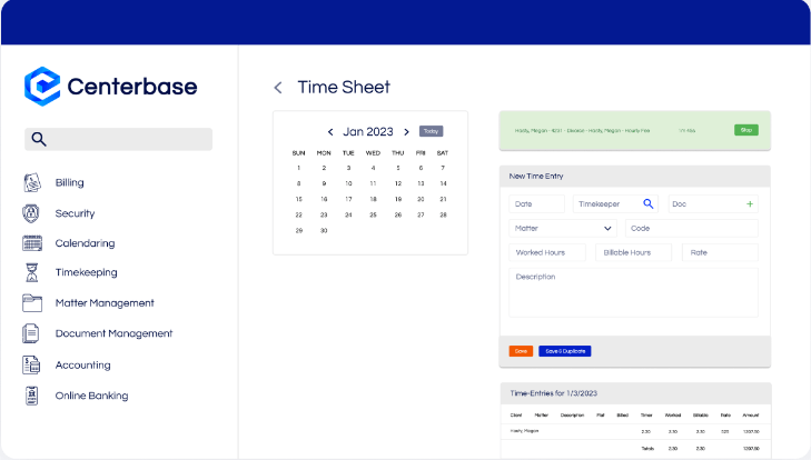 Time-Tracking in Centerbase