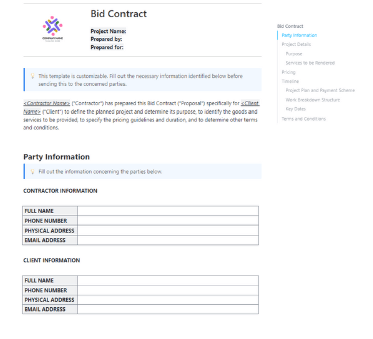 Streamline your bidding process with the Bid Contracts template by ClickUp