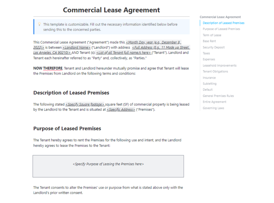  ClickUp Business Lease Agreement Template