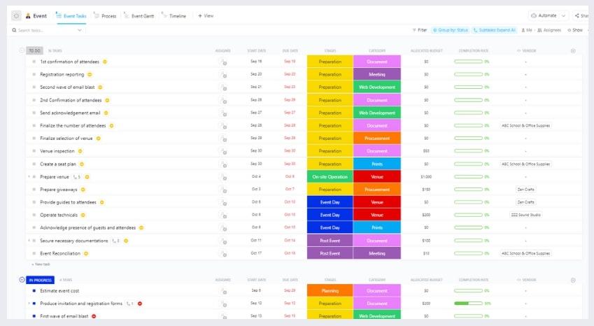 ClickUp Conference Management Template