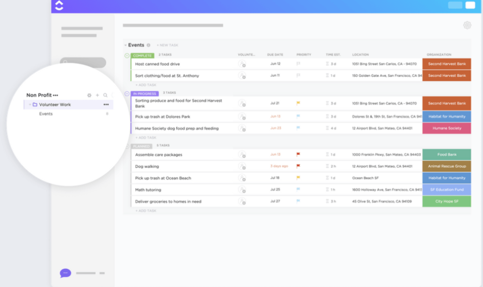 ClickUp Volunteer Management Template