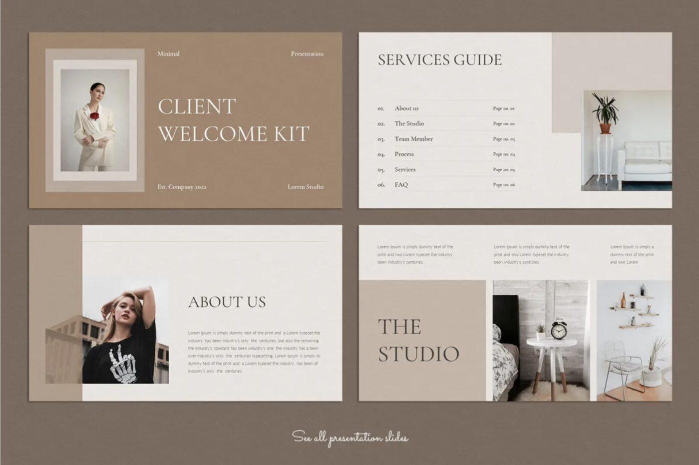 Client Welcome Kit Presentation Template by Poweredtemplate