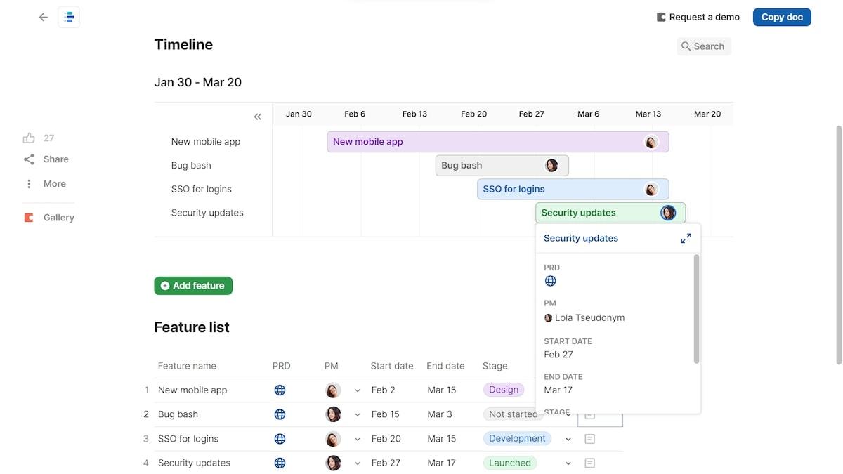 Coda Product Roadmap Template