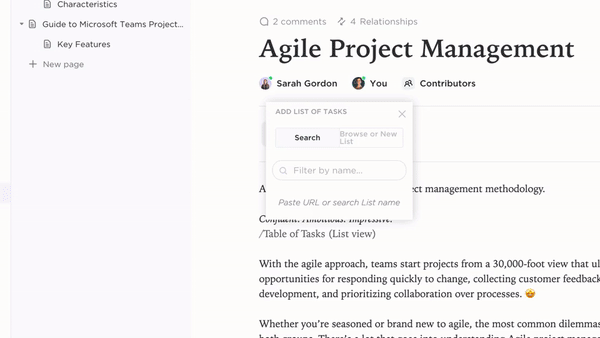 Connect ClickUp Docs to Workflows for building a second brain