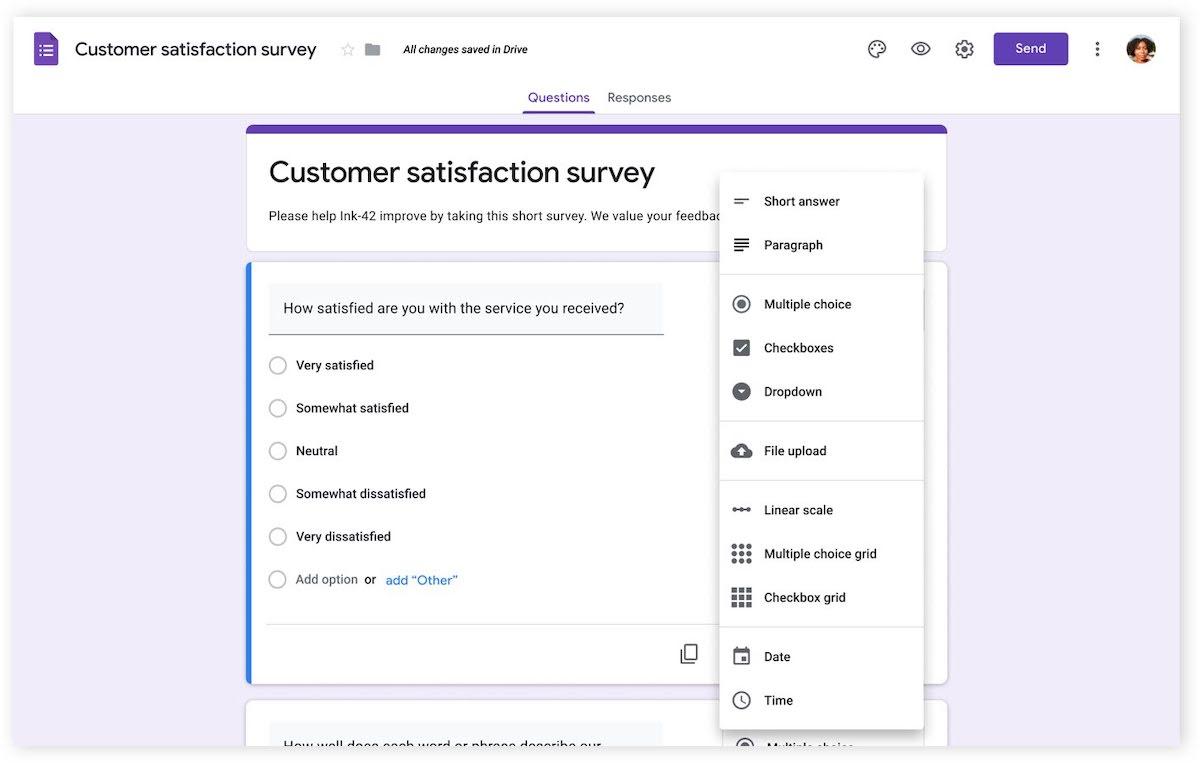 Google Forms vs Microsoft Forms: Opsi pembuatan formulir Google Forms