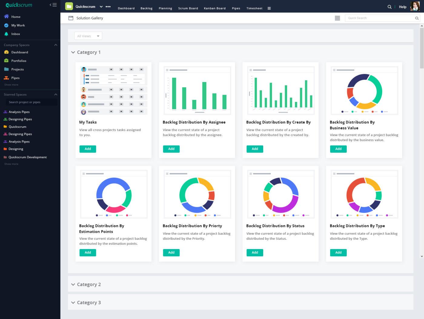 QuickScrum Dashboard  