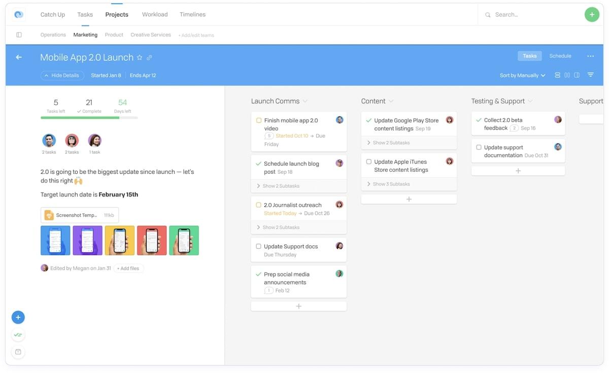 Flussaufgaben in der Kanban-Ansicht