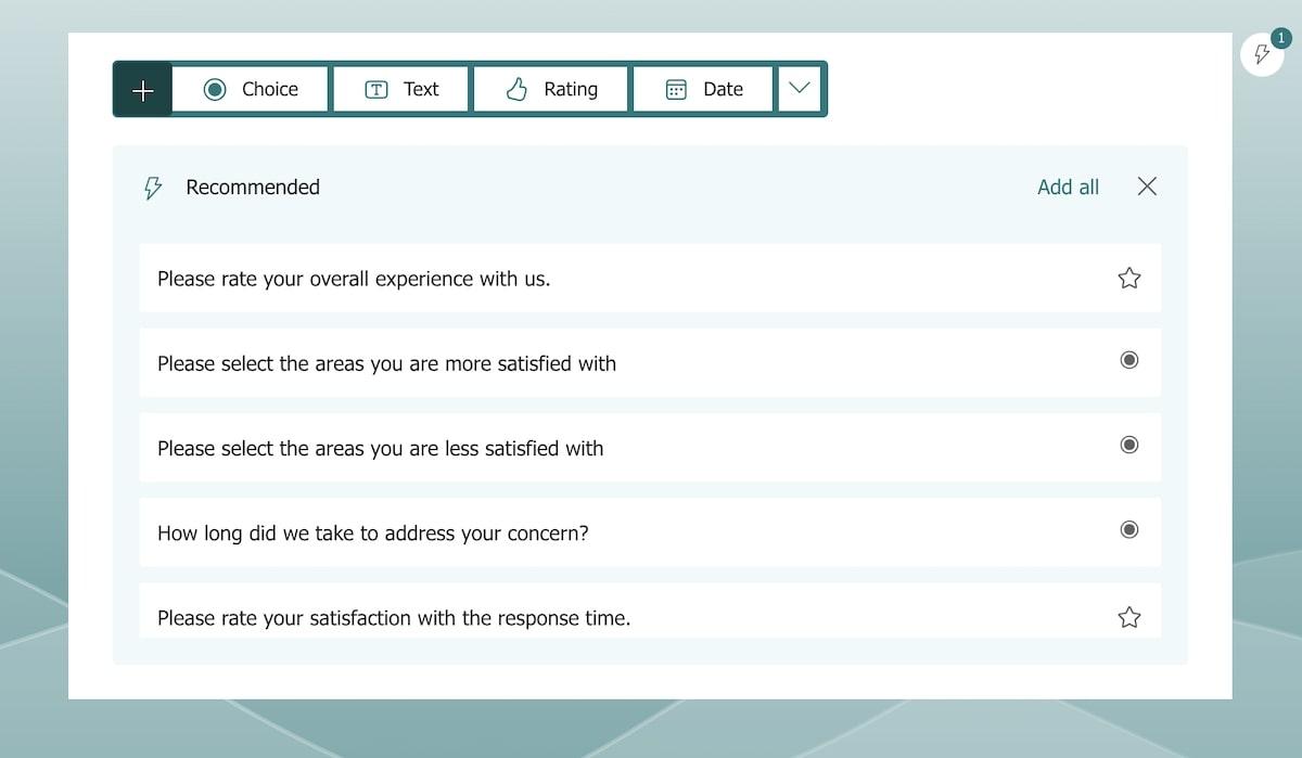 Criação de formulários do Microsoft Forms