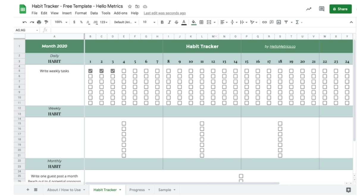 Habit Tracker Excel Template Free 2022 At Zac Belmore Blog